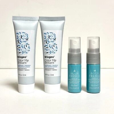 Juego de 4 piezas Drybar Agua Fresca Acondicionador Leche Briogeo Color Primer Viaje Talla NUEVO Foto 1 de 4