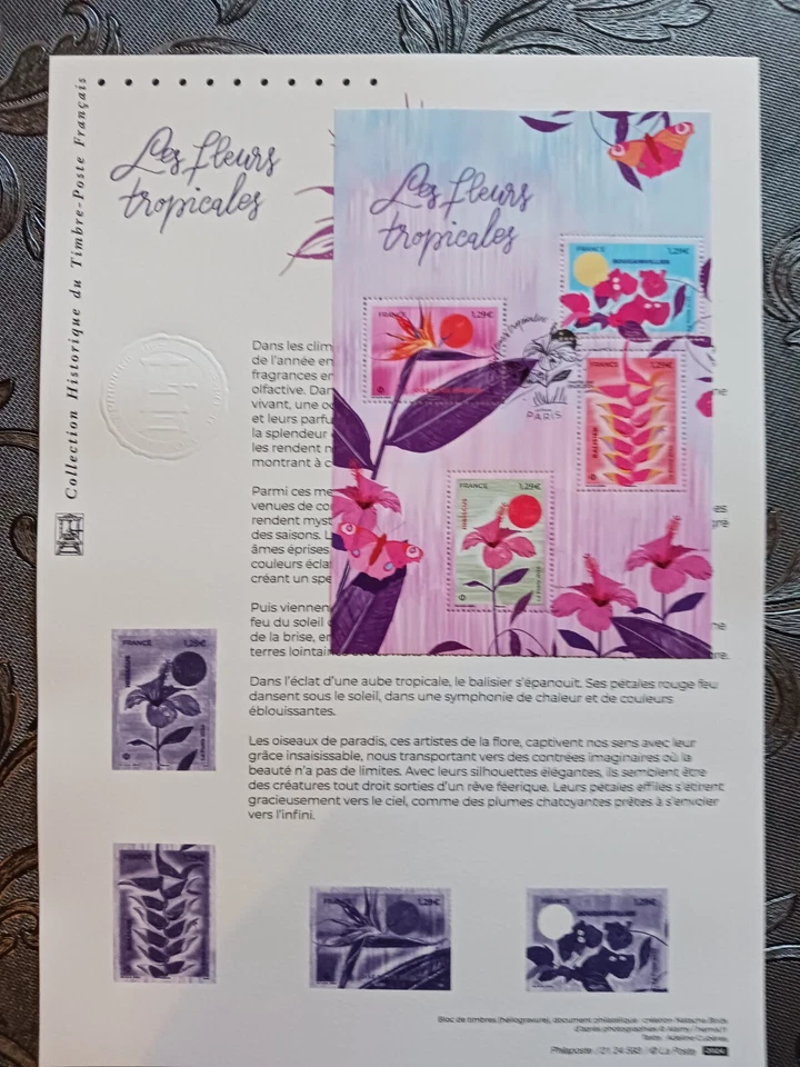 france 2024 Tropical flowers hibiscus bougainvillea balisier corollas ms4v DOC P - Image 1 of 1