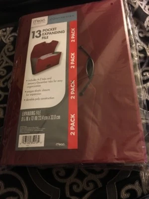 1 -  2 Pack Mead Expanding File Folder 13 Pkt Each 9-5/8"x13" Asst Colors - Image 1 of 3