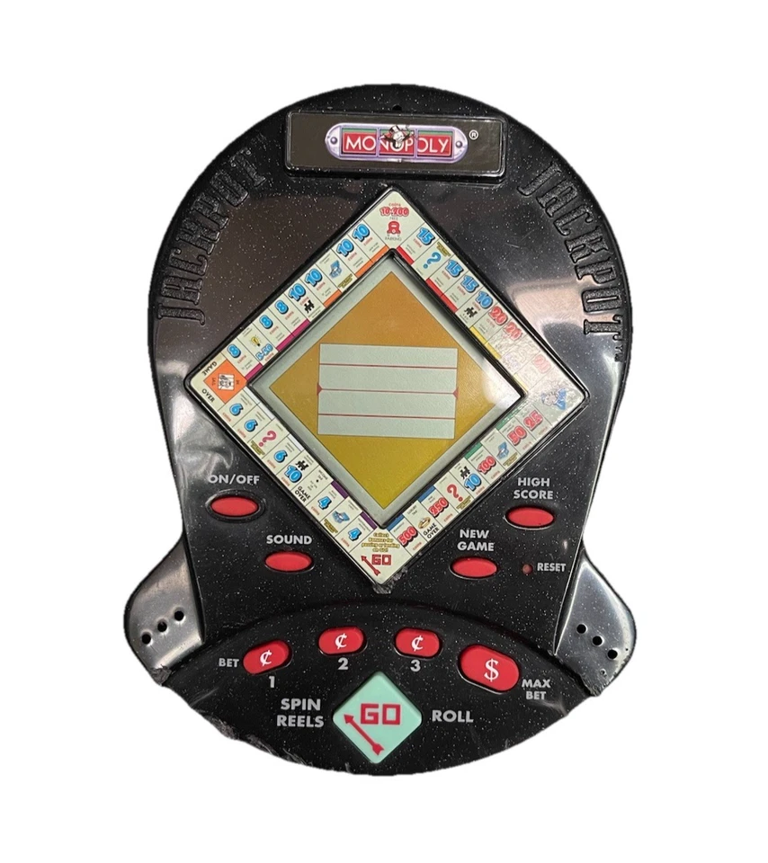 Hasbro Monopoly Jackpot Máquina Tragamonedas Electrónica Portátil Juego-1999-Probado Foto 1 de 4