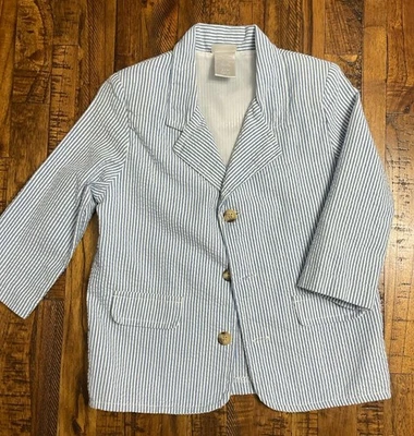 Seersucker Blue Blazer Coat Boys Size 24m EUC - Image 1 of 3