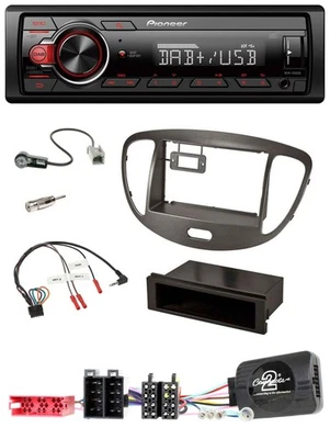 Pioneer MP3 1DIN DAB USB Lenkrad Autoradio für Hyundai i10 ISO 2009-13 dunkelsil - Bild 1 von 4