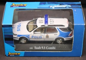 Saab 9.5 Combi Polis Police Car 1:43 Diecast Junior Driver - Picture 1 of 6