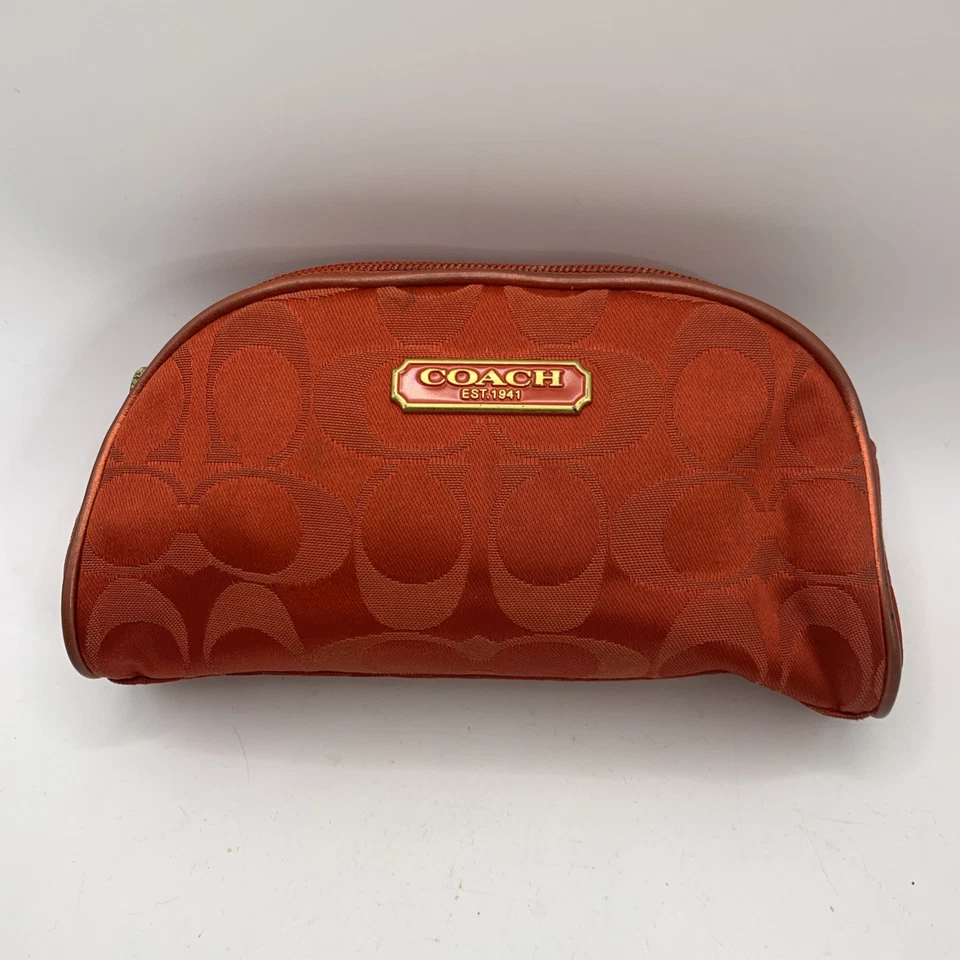 Bolsa de cosméticos Coach limitada Estee Lauder vermelha assinatura estojo de maquiagem E1073-B903 - Imagem 1 de 4