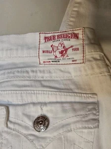 JEAN BLANC TRUE RELIGION, femme taille 30 fabriqué aux USA - Photo 1/8