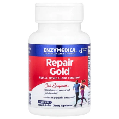 Enzymedica Repair Gold 30 cápsulas sin caseína, sin lácteos, sin huevo, Foto 1 de 3