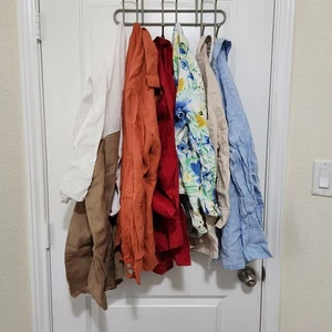 Crafters Lot of 6 Imperfect 100% Linen Clothing Flawed Fabric Project Upcycle - Picture 1 of 20