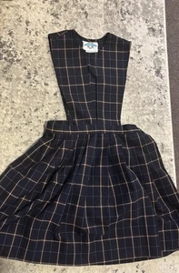 School Belles Pre-owned Girls V-Neck Pleated Plaid Jumper Uniform Size 8R - Picture 1 of 4