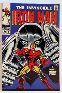 IRON MAN 8 - 1968 - DUEL WITH GLADIATOR! UPPER GRADE! BEAUTY BOOK! 1 OWNER BOOK - Picture 1 of 5