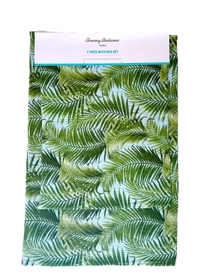 Tommy Bahama Palm Fronds Bath Rug Set of 2 Skid Safe Machine Washable NEW - Image 1 of 4