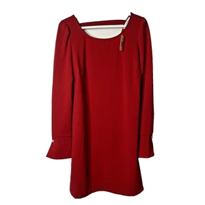 The Vanity Room Red Women's Dress with Pearl End Sleeves, Size L, NWT - Picture 1 of 9