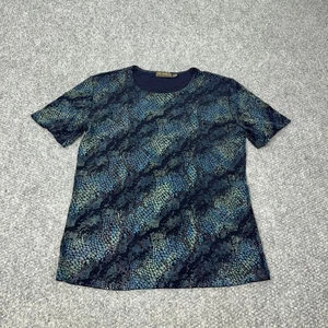 Picadilly Fashions Shirt Damen Small Blau Grün Abstrakt Schlangenleder Print Top - Bild 1 von 5