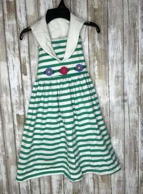 Vtg Hartstrings Girls Stripped 100% Cotton Dress Size 6  90s - Image 1 of 4
