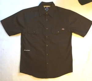 DICKIES Shirt S Button Front Relaxed Fit 100% Cotton Brown Genuine NEW OLD STOCK - Picture 1 of 10