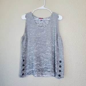 VINCE CAMUTO Damen Bluse Top ärmellos gestreift weiß/schwarz Größe XL Freizeit - Bild 1 von 8
