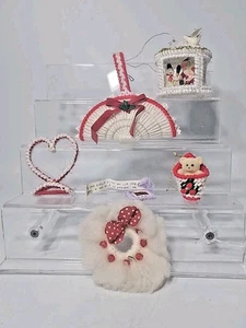 Set of 6 VTG Hand Made Christmas Ornaments - Picture 1 of 10