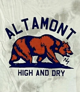 T-shirt uomo Altamont taglia M Altamont alta e asciutta grafica orso tie dye macchiata - Foto 1 di 8