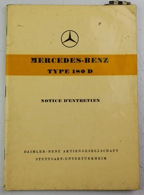 Notice d'entretien Mercedes Benz 180D vers 1960 - Photo 1/4