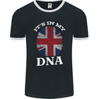 Britain Its in My DNA Funny Union Jack Flag Mens Ringer T-Shirt FotL