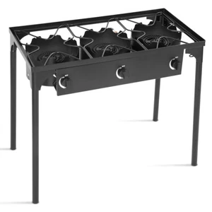 3 Burner Propane Gas Stove 225000-BTU Outdoor BBQ Cooker Camp Stove - Picture 1 of 6