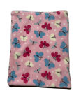 Parents Choice Butterfly Baby Blanket Pink White Blue Girls Soft Fleece