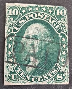 United States George Washington Ten Cents 1861 Scott# 62b Type 1 Stamp