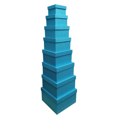 Square Sparkly Glitter Rigid Stacking Gift Boxes - Image 1 of 3