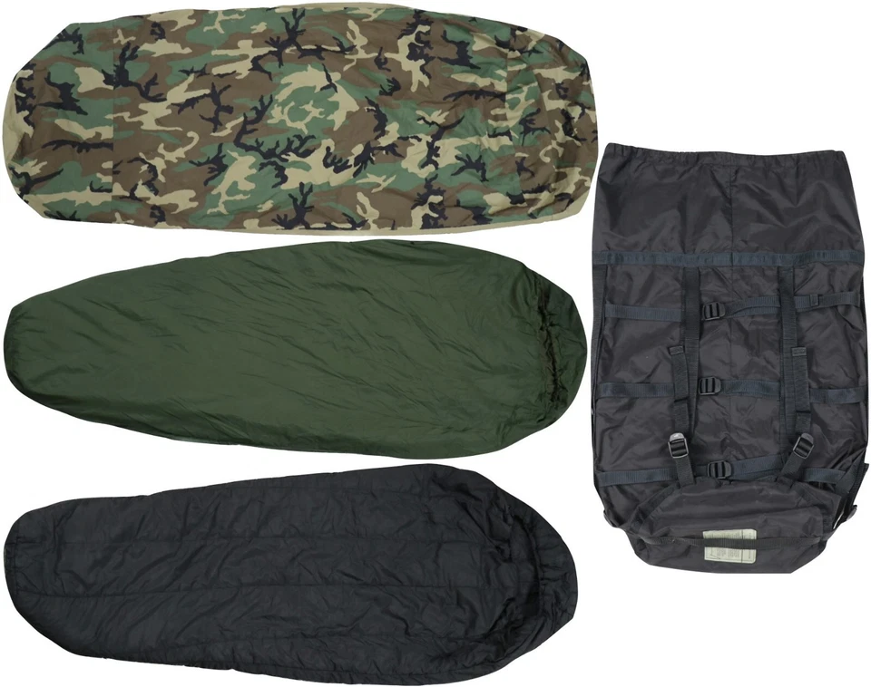 NEW - MSS Modular Sleep System w Sleeping Bags Bivy Cover Stuff Sack Woodland - Image 1 of 4