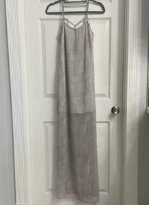 BCBGeneration Maxi Summer Dress Size 2 Sleeveless Gray & White - Picture 1 of 10