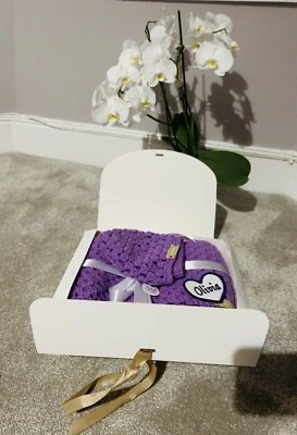 Manta de bebé de ganchillo a mano para bebé funda acrílica de ganchillo en cuna de cochecito Foto 1 de 4