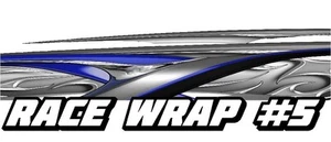 RACE CAR GRAPHICS #5, Half Wrap Vinyl Decal IMCA Late Model Dirt Trailer Truck - Picture 1 of 3