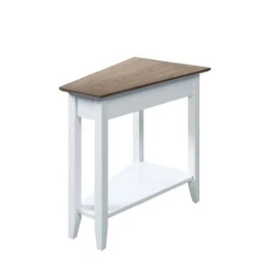 Convenience Concepts End Table 16" x 24" Rectangular Wood Driftwood + White - Picture 1 of 5