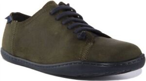 Camper Peu Cami Mens Slip On Casual Leather Shoes IN Olive Size UK 6-12