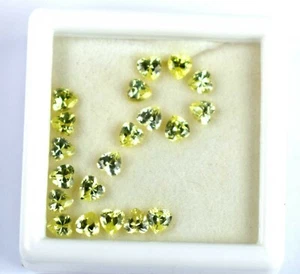 Natural 8 Ct Pakistan Peridot Heart Shape Gemstone 20 Pcs Lot Certified FF24 - Picture 1 of 9