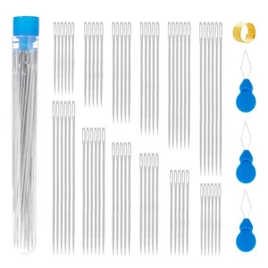 60Pcs Large Eye Sewing Needles for Leather, 6 Sizes Hand Sewing Needles Embro... - Picture 1 of 9