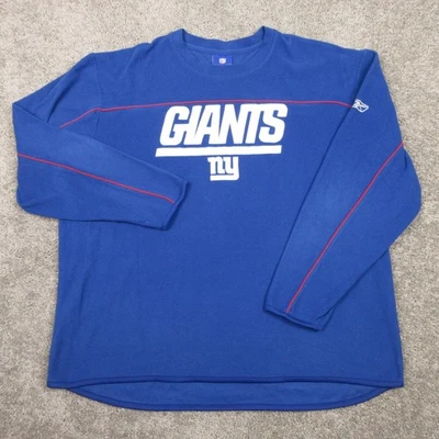 Suéter de fútbol americano New York Giants para hombre 2XL azul Reebok polar cuello redondo Foto 1 de 4