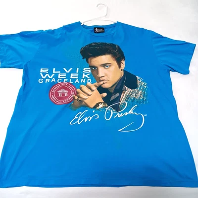 Camiseta Elvis Week 2014 Manga Corta Extra Grande Azul Graceland - Hecha en EE. UU. Foto 1 de 4