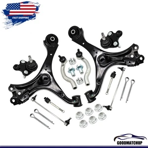 Front Lower Control Arms Sway Bars Tie Rods for 2012-2015 Honda Civic Acura ILX - Picture 1 of 8