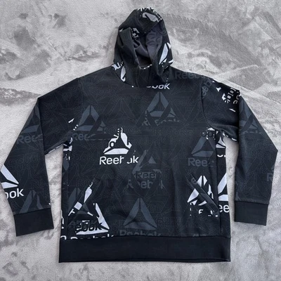 Reebok Hoodie Mens Large Athletic Pullover Graphic Pocket Sweatshirt - Image 1 of 4