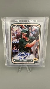 Nick Kurtz On Card Auto 2024 Onyx Vintage 5/10 “Go A’s” Inscription Rookie RC - Picture 1 of 2