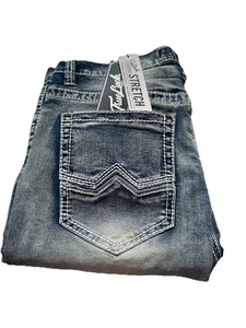 True Luck Men Classic Stretch Bootcut Jeans 34x30 - Picture 1 of 3