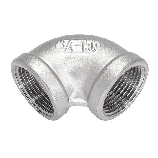 5 Pcs, 3/4" 150 Female NPT 90° Elbow Cast 304 Stainless Steel Pipe Fitting - Image 1 of 4