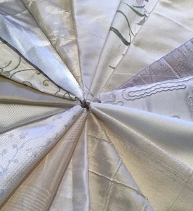 SILK FABRIC REMNANTS X 16 SELECTION OF IVORY WHITE & CREAMS. - Picture 1 of 6
