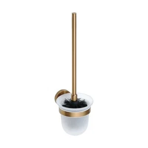 BAMBER WC-Garnitur mit Glas Gold Kupfer für Bad & WC >> zum Bohren oder Kleben - Bild 1 von 2