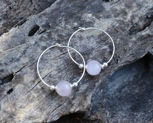 Handmade earring set with Sterling Silver & Rose Quartz - Picture 1 of 2