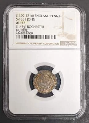 1199 England Penny John 1.45g NGC AU 55 - Image 1 of 3