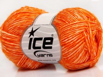 Лот 8 мотков джинсовая пряжа тонкий хлопок 8x50 г оранжевый - Изображение 1 из 4