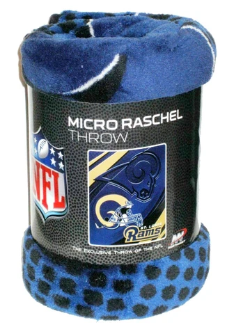 LOS ANGELES /STL RAMS MICRO RASCHEL SOFT BLANKET THROW NWT FREE SHIPPING Cover