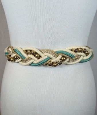 Cinturón de Colección Años 80 90 Grande Trenzado Para Mujer Feo Retro Cuerda Elástico Cincha Talla Pequeña Foto 1 de 4