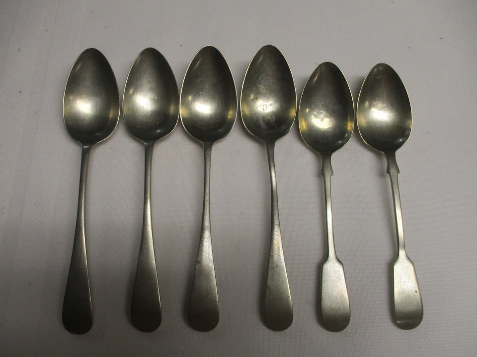6 ANTIQUE D & A DANIEL & ARTER BRAZILIAN & BENGAL SILVER COFFEE TEASPOONS - Image 1 of 4